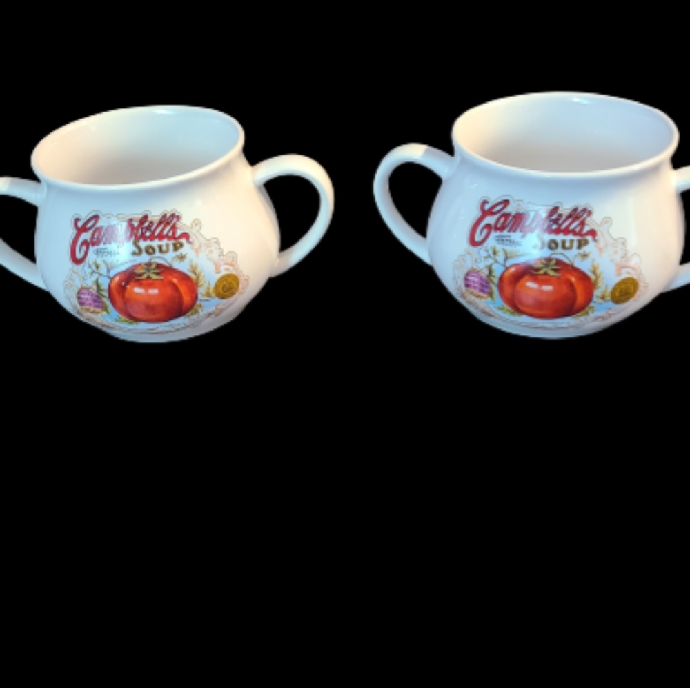 Campbell's Soup Doubled Handled Bowl 2017 Collectable Set of 2